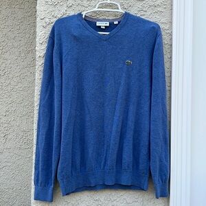 Lacoste Blue V-Neck Pullover Sweater Men's Size M